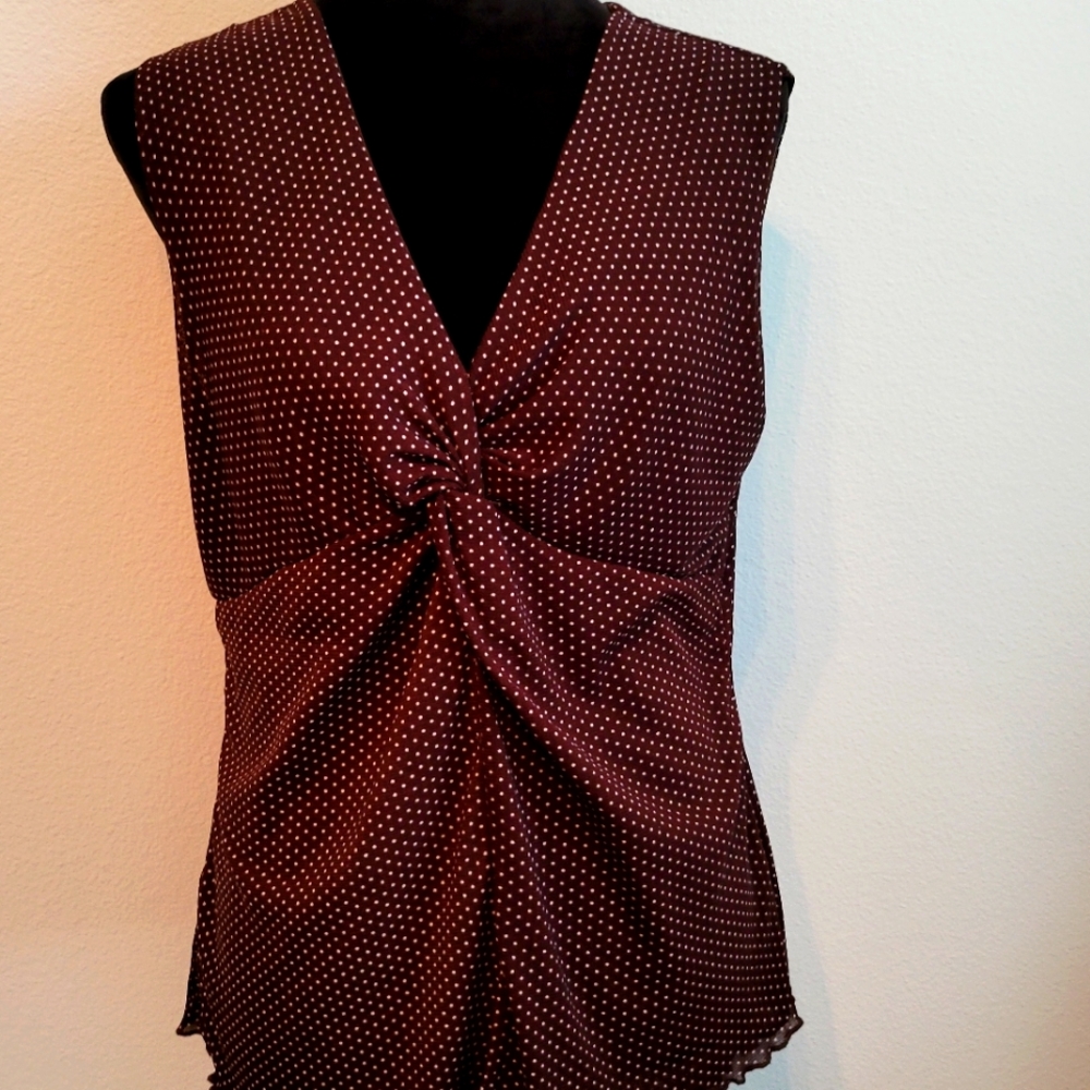 Willi Smith brown & white szXL nylon top